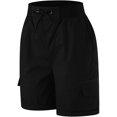 thumbnail image 5 of Womens Summer Shorts Relaxed Fit High Waist Casual 4 Pocketed Hiking Cargo Shorts Outdoor Outfits Cotton And Linen Casual High-Waisted Work Pants Black L, 5 of 9