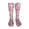 thumbnail image 5 of Honeii Purple Watercolor Flowers Print Calf Socks Sports Socks Seamless Toe, Trouser Socks,Knee High Long Socks for Women and Men-One Size, 5 of 8