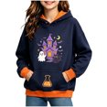 thumbnail image 3 of CBASIHI Girls Halloween Hoodies with Pockets Fleece Long Sleeve Pullover Graphic Hooded Sweatshirt, 3 of 7