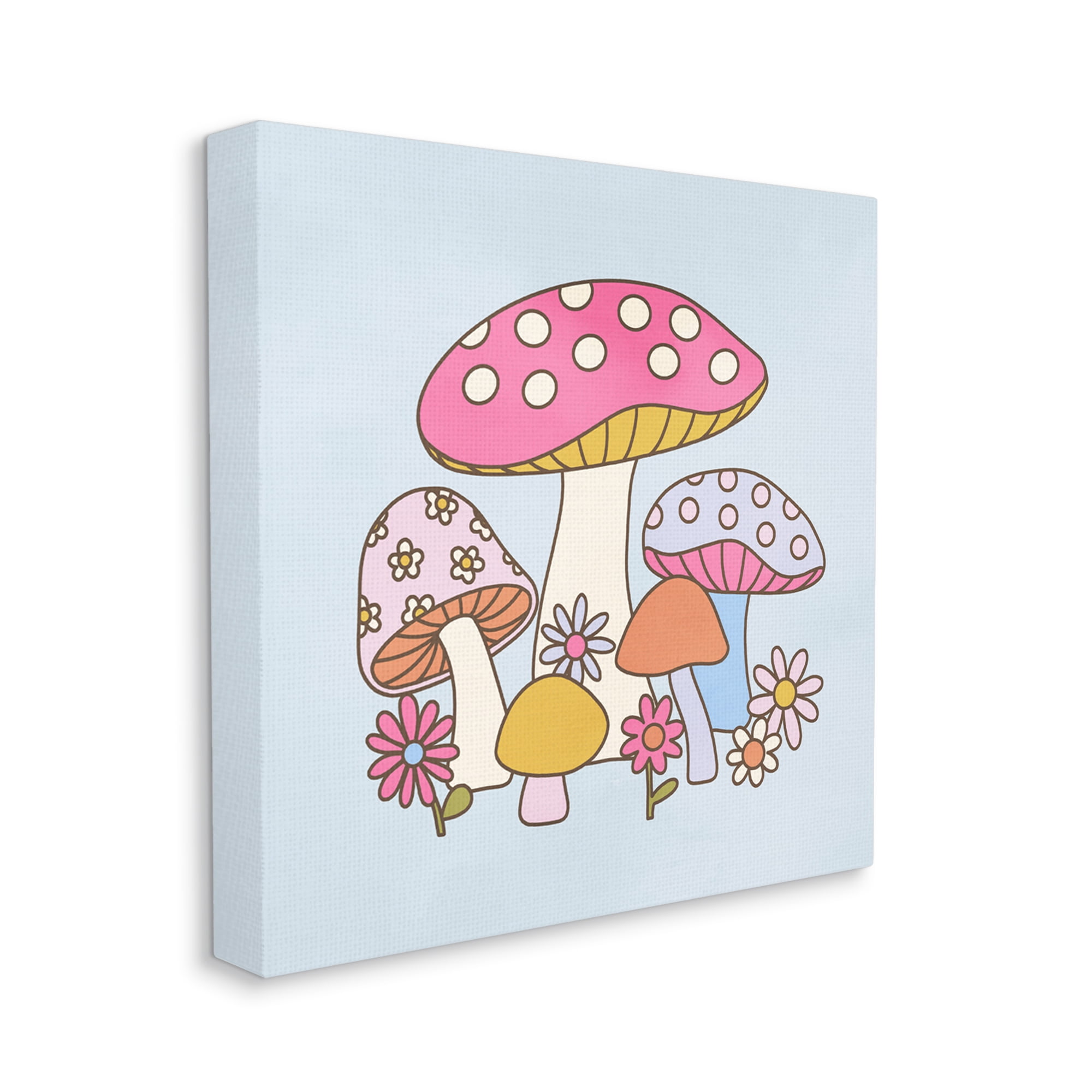 Stupell Industries Fun Whimsical Mushrooms Botanical & Floral Painting Gallery Wrapped Canvas Art Print Wall Art, 17 x 17