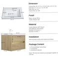 thumbnail image 3 of COSMOS 30 inch Floating Bathroom Vanity with Sink, Pre-Assembled Oak Storage Cabinet with Stone Resin Countertop, Soft Close Drawers, 3 of 3