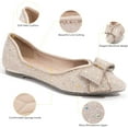 thumbnail image 3 of Women's Flats Shoes Rhinestone Pointed Toe Flats Comfort Low Wedge Dressy Flats Silver Bowknot Flats Light Weight Casual Ballet Shoes, 3 of 14