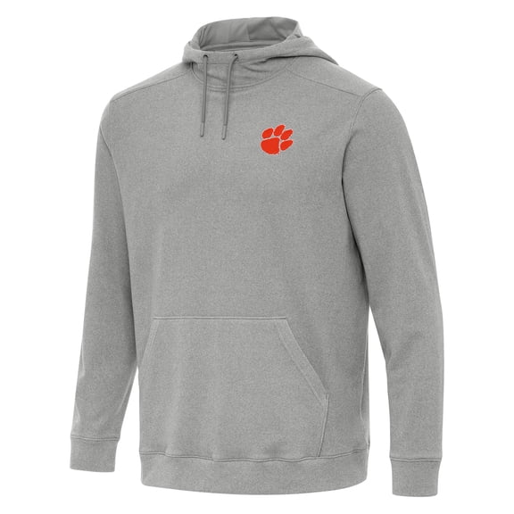 Men's Antigua Heather Gray Clemson Tigers Cloud Pullover Hoodie
