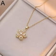 thumbnail image 3 of Light Luxury High Fashion Necklace Rotating Bauhinia Flower Zircon Flower, 3 of 4