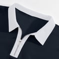 thumbnail image 6 of COSFO Short Sleeve Men Polo Shirts Blue Golf Casual Shirts Quarter Zip Pullover with Pocket Collared Classic Fit Tops, 6 of 9