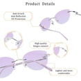 thumbnail image 2 of LifeArt Blue Light Blocking Glasses, Computer Reading Glasses, Anti Blue Rays, Reduce Eyestrain, Stylish for Women(Purple,No Magnification), 2 of 5