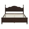thumbnail image 3 of Queen Size Retro Style Wood Platform Bed, Bed Frame with Wooden Slat Support, Vintage Headboard, Retro Style Platform Bed No Box Spring Required, Easy Assembly, Dark Walnut, 3 of 8