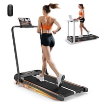 BEROCA Foldable Treadmill with Handle, Small Foldable Treadmill for Small Space Home Office, 300 lbs Under Desks Walk Pad with Incline
