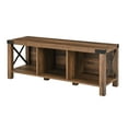 thumbnail image 5 of Walker Edison Rustic Farmhouse Entryway Storage Bench, Brown, 5 of 10