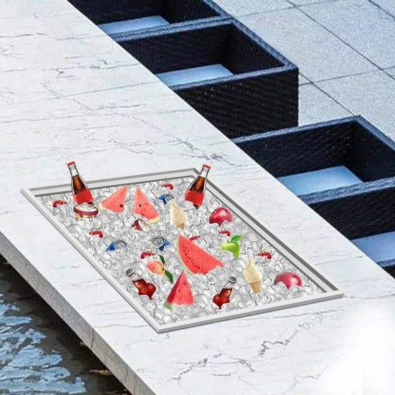 Drop in Ice Chest with Cover 304 Stainless Steel Drop in Cooler for Cold Wine Beer 20.5''L x 13.5''W x 12.2''H