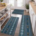 thumbnail image 2 of Blue Geometric Striped Pattern Kitchen Rugs Sets Of 3,Kitchen Runner Rugs Non Skid Washable,Decorative Kitchen Floor Mats for Kitchen,Sink,Laundry,17"x30"+ 17"x47" + 17"x59", 2 of 6