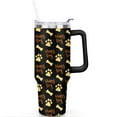 thumbnail image 2 of Paw Print Dog Lovers Tumbler 40oz - Vacuum Insulated Coffee Cup with Handle & Straw- Cute Gift for Female Dog Owners, 2 of 7
