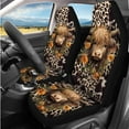 thumbnail image 2 of Yuyamidu Highland Cow Car Seat Cover for Sedan SUV Flower Steering Wheel Cover Seatbelt Pads Armrest Cover Auto Headrest Covers Coasters Keychain, 14 Pack, 2 of 7