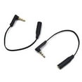 thumbnail image 2 of Kework 2 Pack 3.5mm Audio Extension Flat Cable, 15cm 90 Degree Angle 1/8" 3.5mm TRS Male to TRS Female Stereo Jack Audio AUX Cord for Headphone, Car Stereo, Home Stereo (AM to FM), 2 of 3