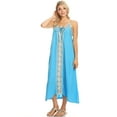 thumbnail image 4 of Summer Womens Casual Sleeveless Embroidered Boho Summer Kaftan Beach Dress, 4 of 7