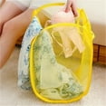 thumbnail image 4 of Farfi Foldable Pop Up Laundry Bag Home Mesh Washing Basket Bin Hamper Cloth Storage (Pink), 4 of 13