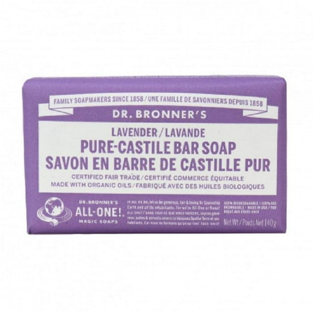 Dr. Bronner's - Savon en Barre de Castille Pur - Plusieurs Saveurs, 140 g