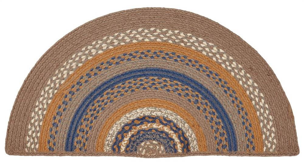 Half Circle Area Rug in Brown