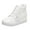 White, variant on High Top Sneakers for Women Hidden Wedge Breathable Lace Mesh Platform Athletic Shoes Casual Lace up Tennis Shoes Black Size 7.5