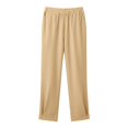 thumbnail image 4 of Womens Pants Women's Casual Straight Leg Pants Elastic Waist with Pockets Comfortable Loose Fit Trousers Everyday Wear Solid Ankle Length Khaki XL, 4 of 4