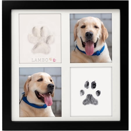 Ink & Clay Paw Print Kit for Dog Cat,Clean-Touch Ink Pad & Soft Clay,Pet Paw Print Impression Kit Large Area,Keepsake Frame for 1-2 Pets,Cat/Dog Gifts