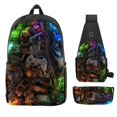 thumbnail image 1 of Traje de tres piezas con estampado Roblox circundante para estudiantes de escuela primaria y secundaria, bolso escolar, bolso para bolígrafos, bolso de mensajero, nuevo producto, 1 of 4