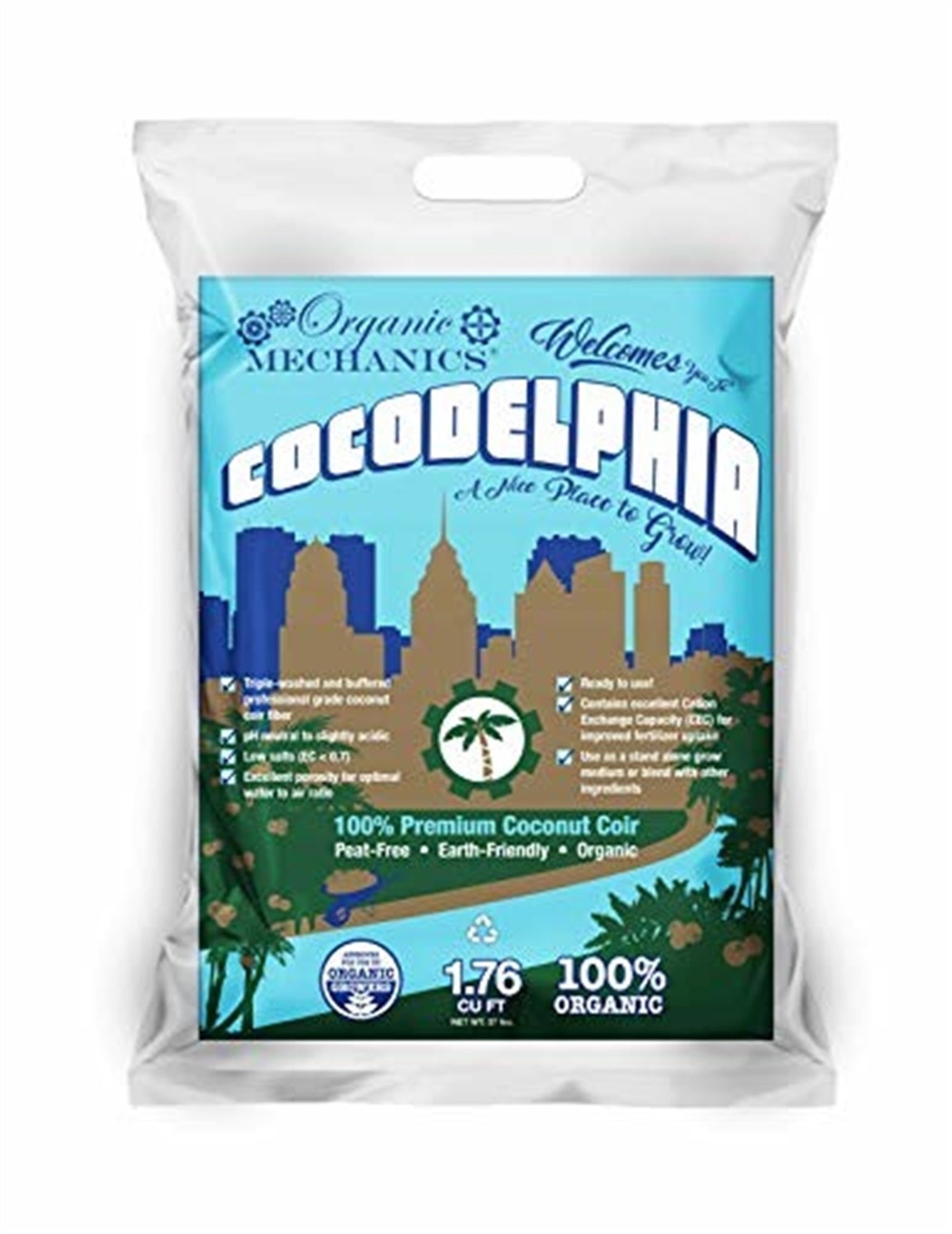 Organic Mechanics, Premium Coconut Coir, Cocodelphia Potting Soil, 1.8 CF Bag