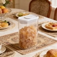 thumbnail image 4 of Transparent Airtight Storage Jars with Lids, Stackable Slide Top Pantry Containers for Kitchen Snacks Grains Coffee, Clear Plastic, Set of 3, 15–21.5 cm, 4 of 6