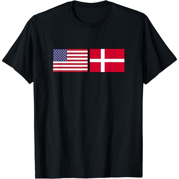 USA Denmark Flag Danish American Flags Design Hygge US T-Shirt