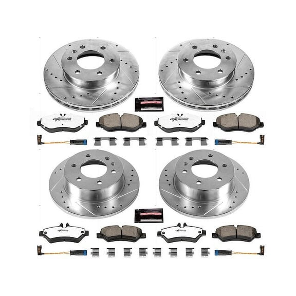 Front and Rear Brake Pad and Rotor Kit - Compatible with 2009 Dodge Sprinter 2500