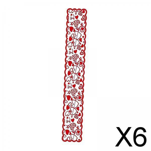 6 Manteles Individuales de San Valentín, Decoraciones Rojas para El Día de San Valentín, Decoración Del Día/año de San Valentín 6 piezas