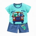 thumbnail image 4 of UAYOTSE Breathable Stretchable Toddler Pajamas 2-Piece Set Short Sleeve Top Elastic Shorts Unisex Sleepwear Loungewear for Spring Summer Casual Outfits,Sizes 7-8 Years, 4 of 4