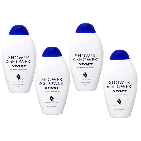 SHOWER TO SHOWER Body Powder, Sport 13 oz  - Pack of 4