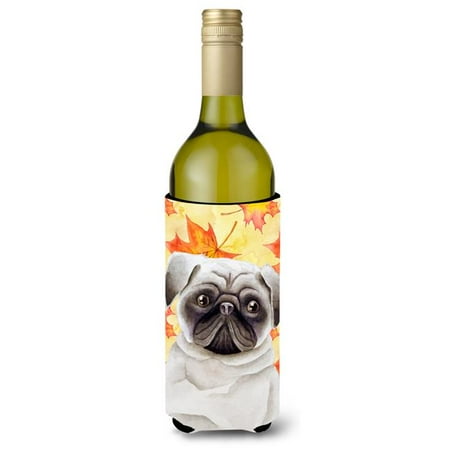 

Pug Fall Wine Bottle Beverge Insulator Hugger