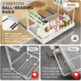 thumbnail image 5 of Expandable Under Sink Organizer with 3 Ball-Bearing Slide Rails, 2-Tier Pull-Out Storage Shelf for Kitchen & Bathroom, Height-Adjustable Slide-Out Cabinet Drawer (White, 1-Pack), 5 of 7