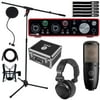 Focusrite Scarlett 2i2 3rd Generation 2-in 2-out USB Audio Interface with AKG Perception Condenser Microphone Package