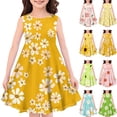 thumbnail image 1 of Girls Summer Dress Tween Dresses Sleeveless Floral Dress Soft Pink A-Line Summer Dress with Flower Print for Kids Ages 4-10 ,Sie:120, 1 of 4