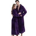 thumbnail image 2 of XBASW Flannel Robe for Womens Mens Long Bath Robe Plush Soft Fleece Bathrobes Autumn Winter Couple Pajamas Sleepwear Nightgown（M -XL-XXXL), 2 of 12