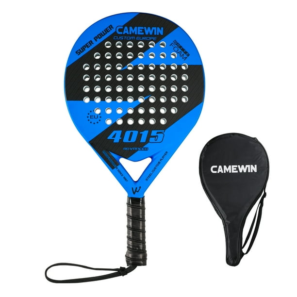 Camewin Raquetas de Pádel Carbono + Tenis Ligeras - Espuma EVA de Memoria, Impacto Potente y Control