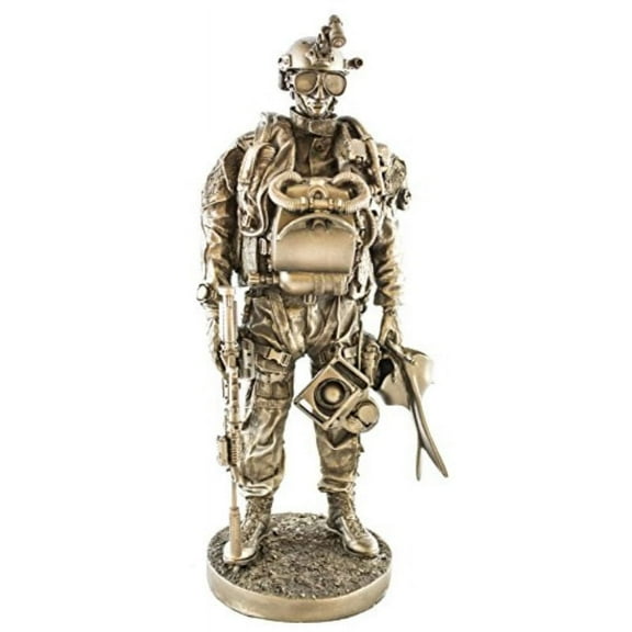 Navy Seal 13" Bronzed Resin Military Statue #8086 Modern Era Navy Seal