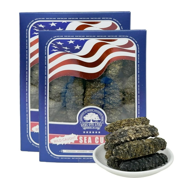 1LB South American Wild Sea Cucumber - 30-50pcs 100% Natural Sun Dried Sea Cucumber Grade AAAA Nutritious Rich In Protein, Vitamins and Minerals Medium Gift Box 1 Pound
