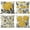 Yellow, variant on Gray Yellow Floral Pillow Covers 16x16 Set of 4 Grey Leaf Flowers Linen Cushion Cover Home Decorative Yellow Pillow Cases Office Couch Sofa Decor Pillows