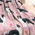 thumbnail image 3 of Border Collie Dogs with Flowers Blanket,Comfortable Soft Flannel Throw Blanket,All Season,Warm Lightweight Blankets for Sofa Bed Couch Living Room Chair,40"x50"(100x130cm), 3 of 4