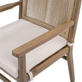 thumbnail image 4 of Clara Classic Solid Wood Outdoor Patio Dining Chairs with Rope Backrest, Removeable Cushions, Light Brown+Beige, Set of 2, 4 of 9