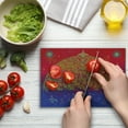 thumbnail image 4 of Ethnic Cutting Board, Ornamental Tree of Life Themed Eastern Style Growth Art Print, Decorative Tempered Glass Cutting and Serving Board, Small Size, Scarlet Blue, by Ambesonne, 4 of 5