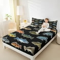 thumbnail image 4 of jejeloiu Fishing And Hunting Full Size Sheets,Rustic Farmhouse Cabin Bed Sheets,Colorful Lake Fish Sheet Sets For Teens Boys,Breathable Home Decor,4 Pieces, 4 of 7