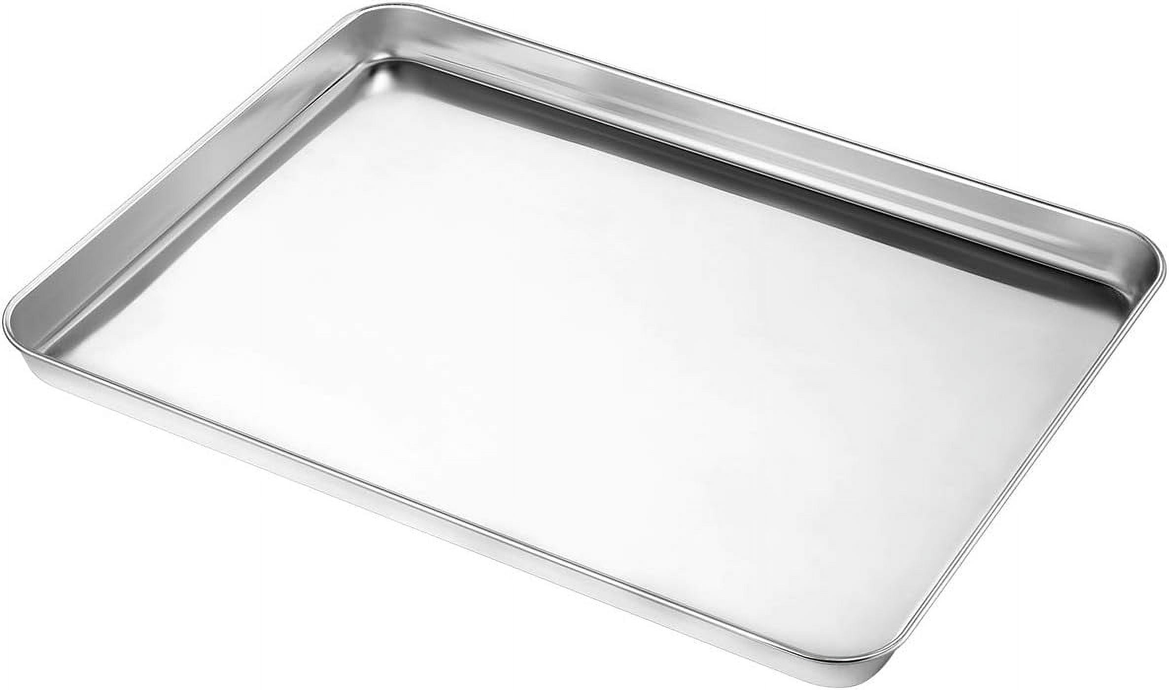 Baking Sheet Set Of 3  Stainless Steel Cookie Cooking Pan For & Roasting 9/12/16 Inch Non Toxic Heavy Duty Easy Clean