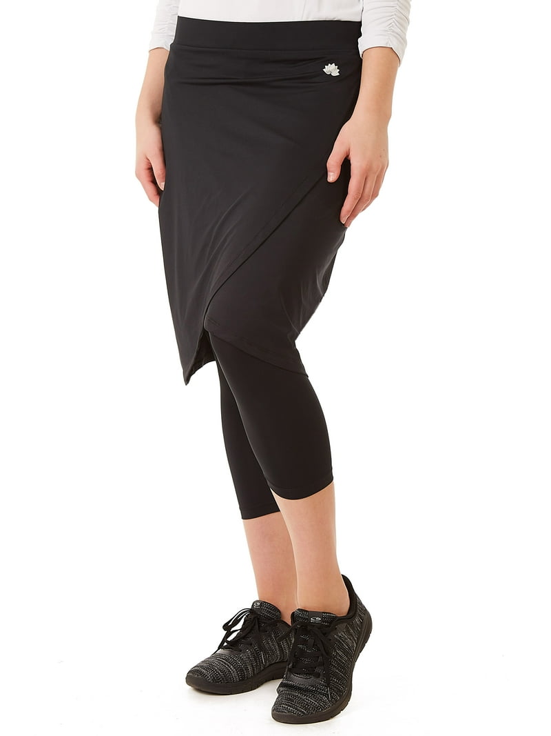 Snoga Faux Wrap Running Skirt with Cropped Leggings