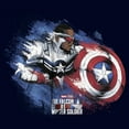 thumbnail image 2 of Junior's Marvel The Falcon and the Winter Soldier Captain America Paint  Graphic Tee Navy Blue X Large, 2 of 3