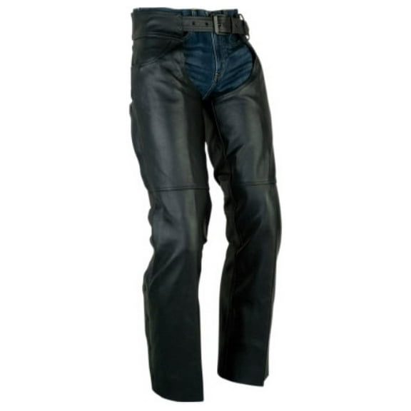 Z1R Sabot Mens Leather Chaps Black 3XL
